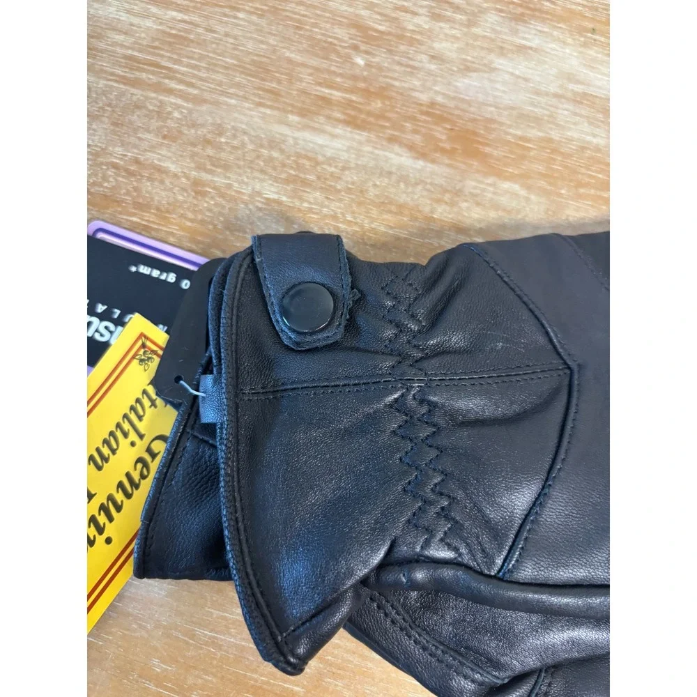 RW Rugged Wear Women's Leather Dress Gloves‎ Black Italian Genuine New L